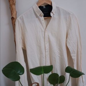 [Zara] Cream, Super Soft Slim Fit Shirt